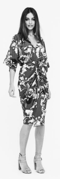 SHEIKE Fortress Olive Green Kimono Sleeve Draped Wedding Evening Midi Dress - Picture 15 of 15